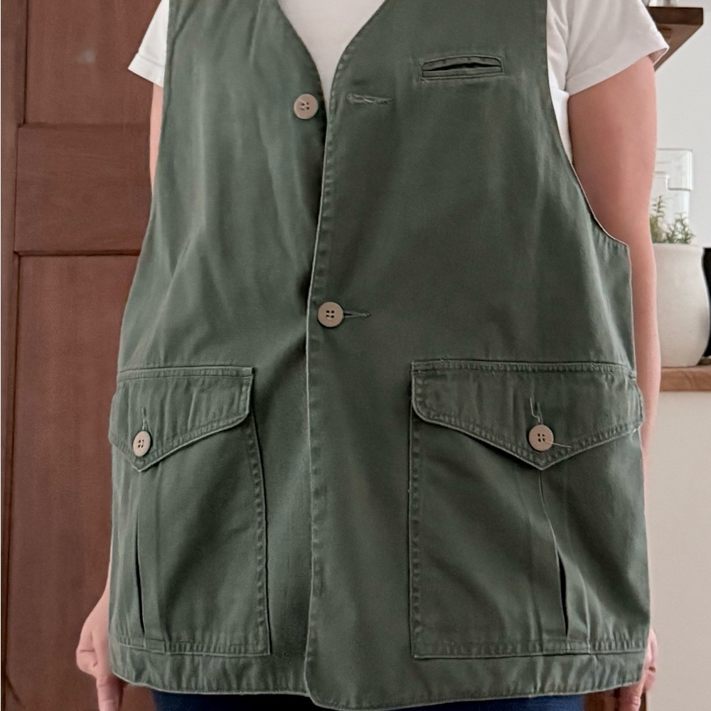 Ann Taylor Light Olive Cotton Vest